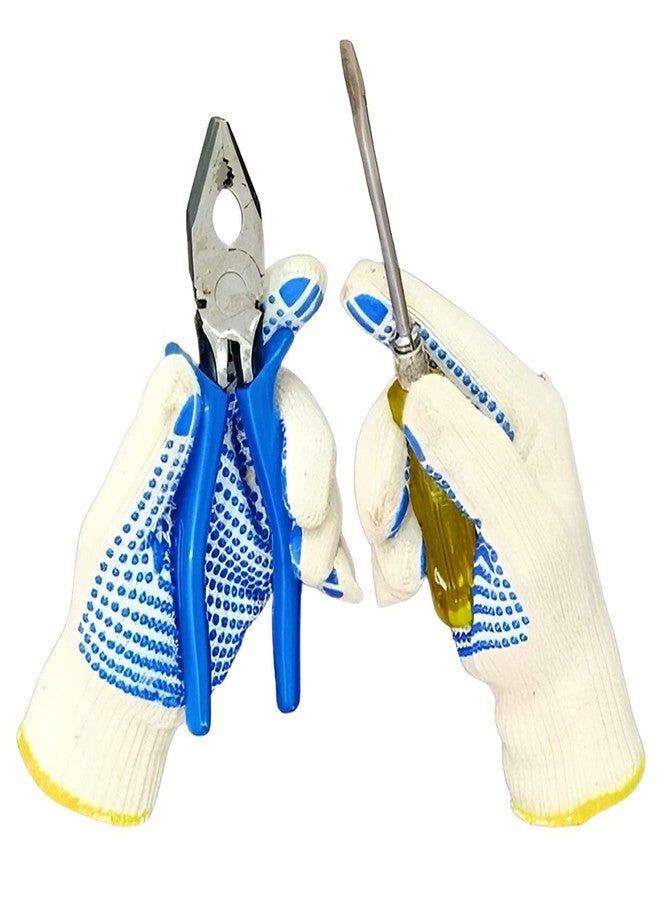 Veltrix - 1 Pair Cotton PVC Dotted Hand Gloves | Washable & Reusable | For Kitchen, Gardening, Industrial, Agricultural & Construction Use | Better Grip for Material Handling & Safety - Image 5